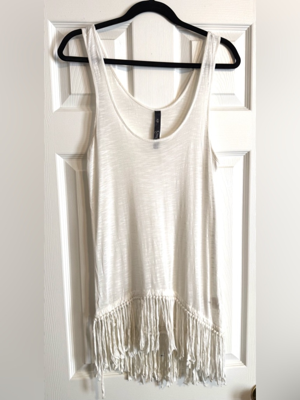 Jessica Simpson White Fringe Tank Top